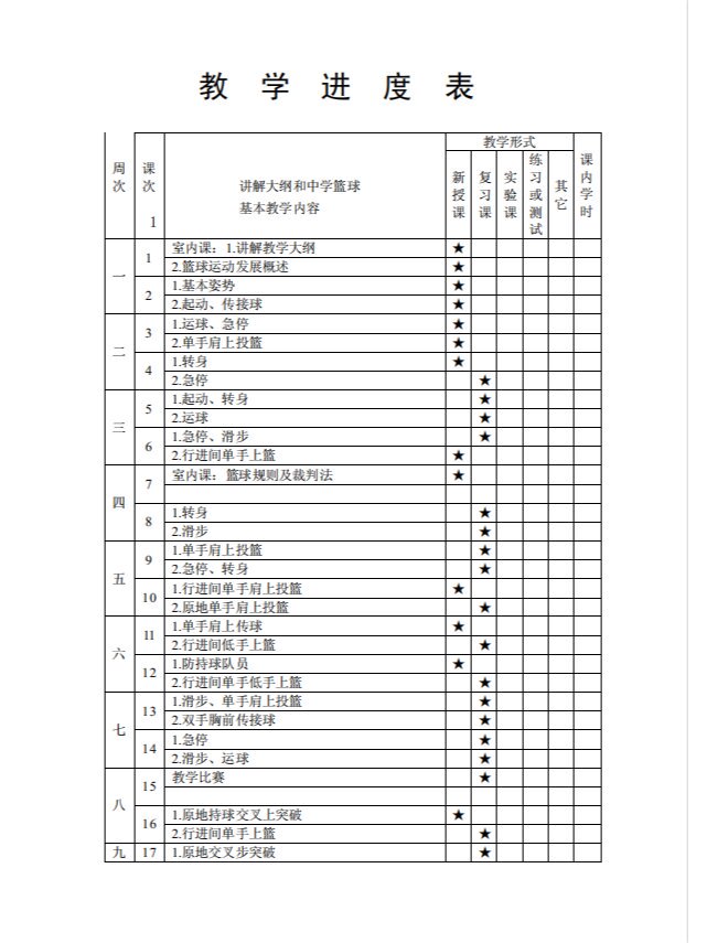 中学生篮球训练计划表图片高清